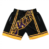 Los Angeles Lakers Black Big Face M&N Shorts Hardwood Classics Throwback