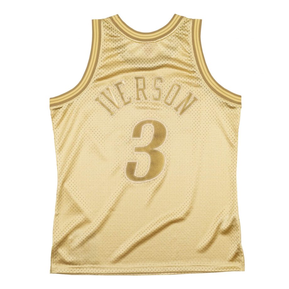 prod Allen Iverson Philadelphia 76ers 2000-01 Gold Authentic Jersey
