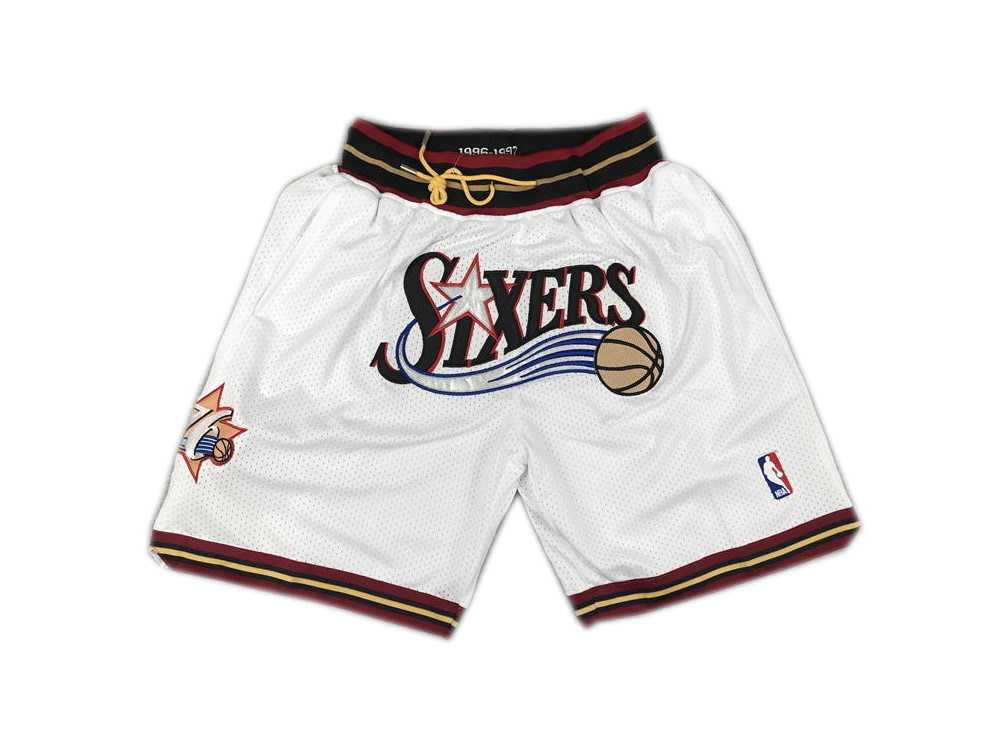 At Auction: NBA Philadelphia 76ers Just Don Mesh Basketball Shorts - Mens 2X