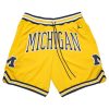 Michigan State University Yellow Just Don Shorts
