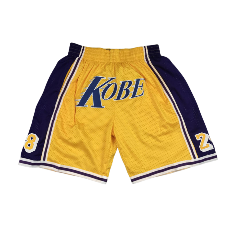 prod Kobe Bryant 8/24 Yellow "KOBE" Los Angeles Lakers Shorts
