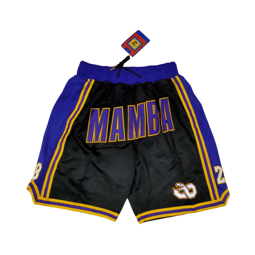 Men's Los Angeles Lakers Black Mamba Shorts KB Patch - Vgear