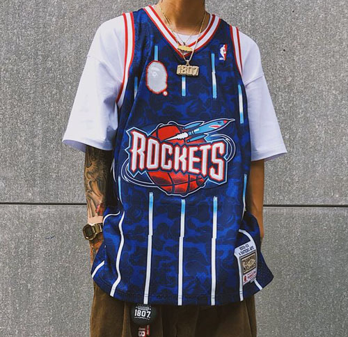 BAPE x Mitchell & Ness Houston Rockets 2002-2003 Authentic Jersey ...
