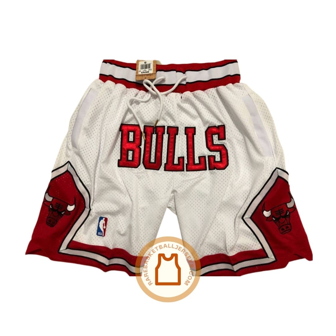Chicago Bulls 1997-1998 NBA Finals White Just Don Shorts - Rare