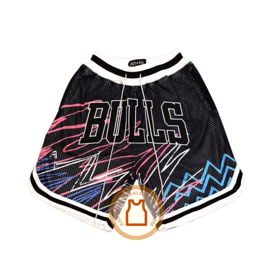 Chicago Bulls Sublimated Black Just Don Shorts - Rare Basketball Jerseys