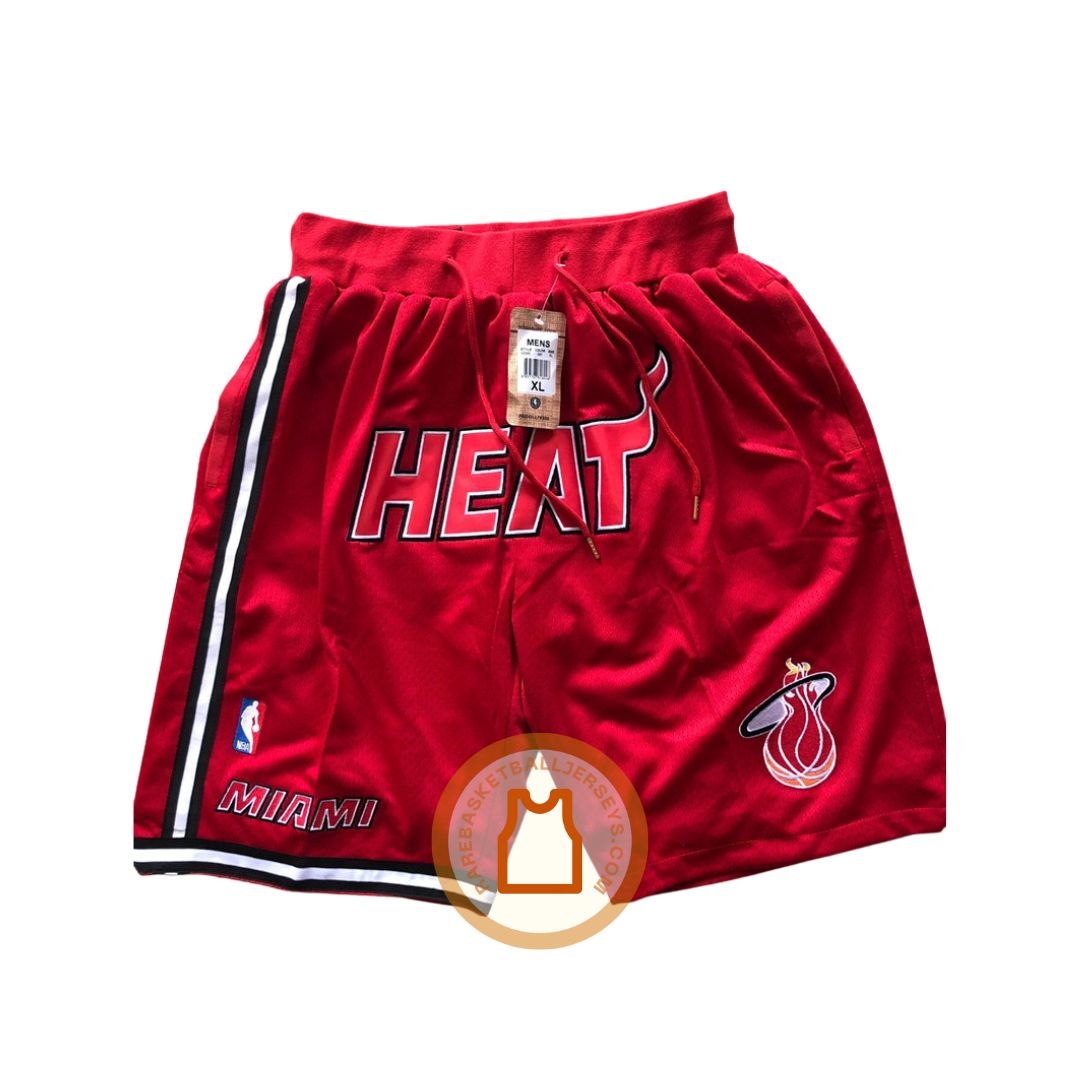 Miami Heat 1996-1997 Red Just Don Shorts - Rare Basketball Jerseys
