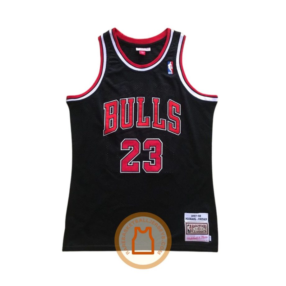 prod Micheal Jordan Chicago Bulls 1997-1998 Black Authentic Shirt