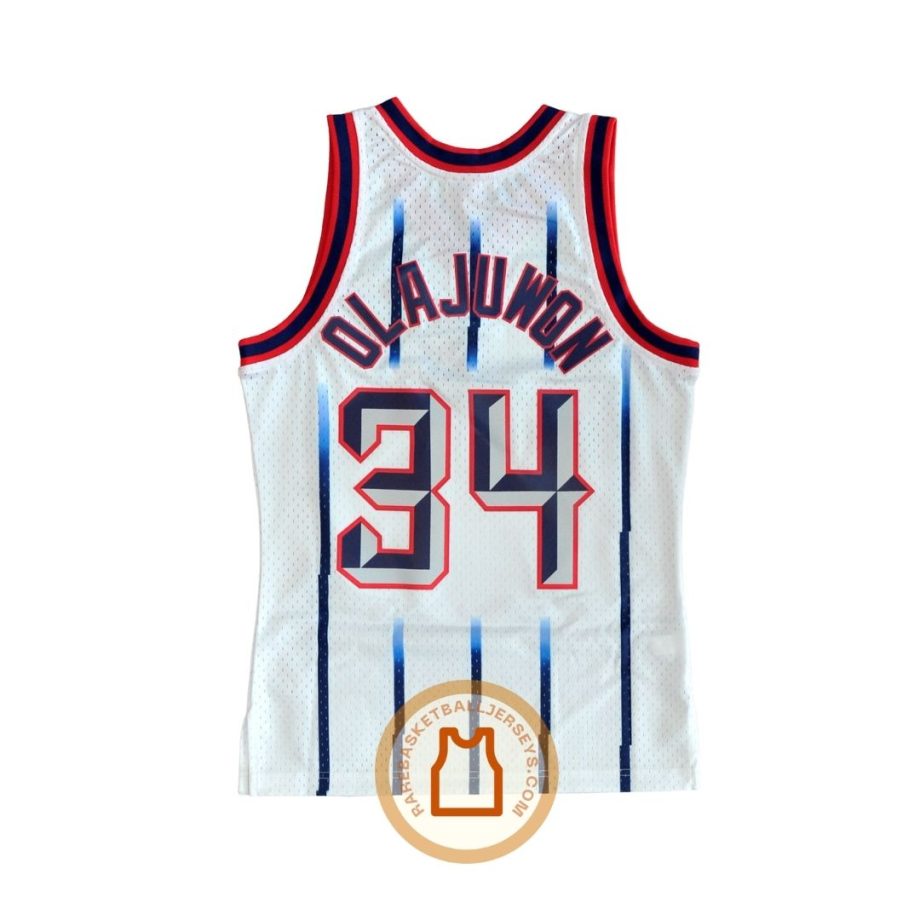 prod Hakeem Olajuwon Houston Rockets 1996-1997 White Authentic Jersey