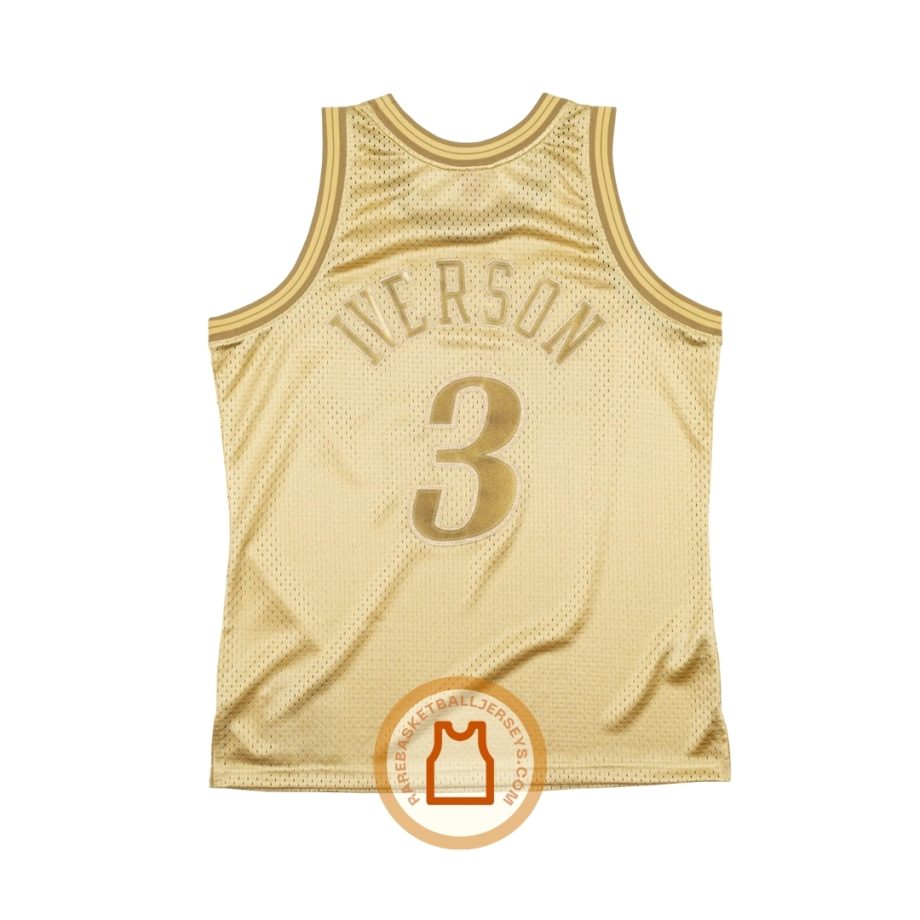 prod Allen Iverson Philadelphia 76ers 2000-2001 Gold Authentic Jersey