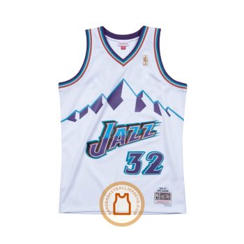 Karl Malone Utah Jazz 1996-1997 White Authentic Jersey